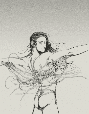 bora with arms outstretched