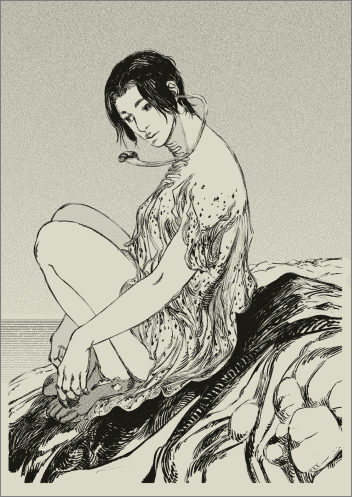 faerie henny sitting on rocks