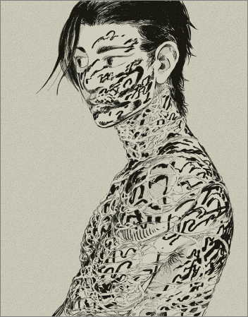 figure with faerie markings